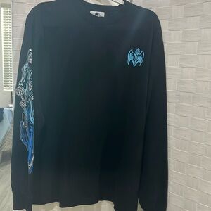 Black and Blue Graphic Long Sleeve Shirt